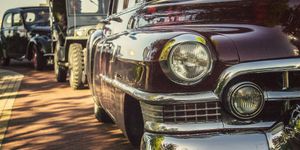 Line of Classic Cars