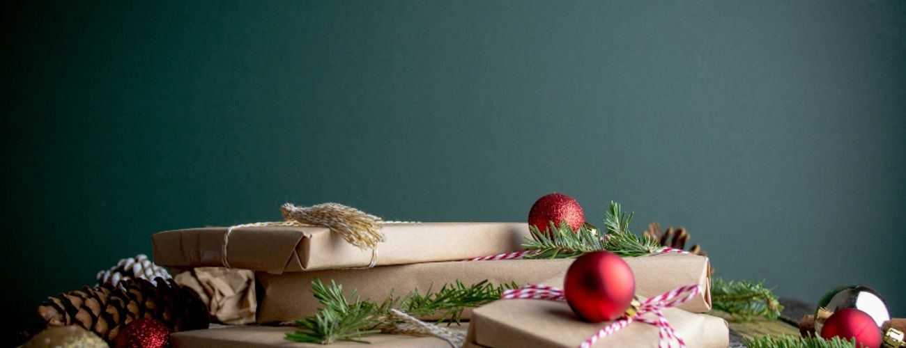 Christmas parcels background